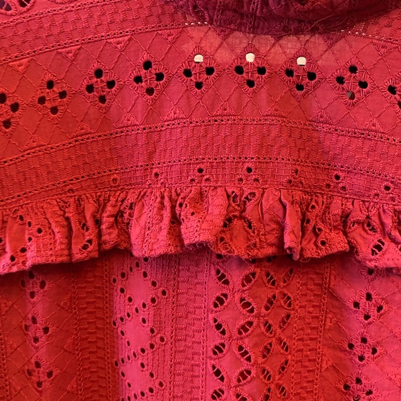 EUC Madewell Eyelet Maroon Boho Y2K Dress - Picture 2 of 7